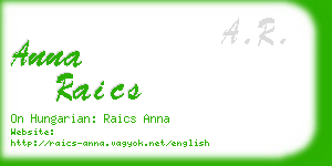 anna raics business card